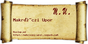 Makróczi Upor névjegykártya